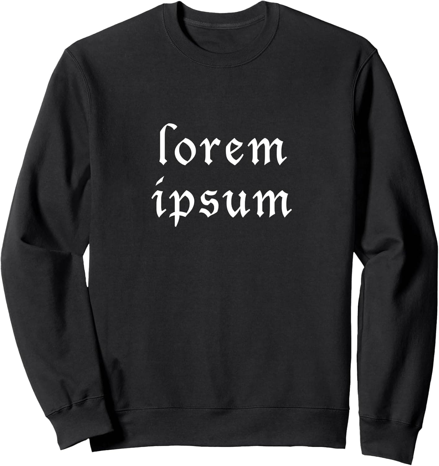 Lorem ipsum Sweatshirt, Adult Unisex, Black, Large