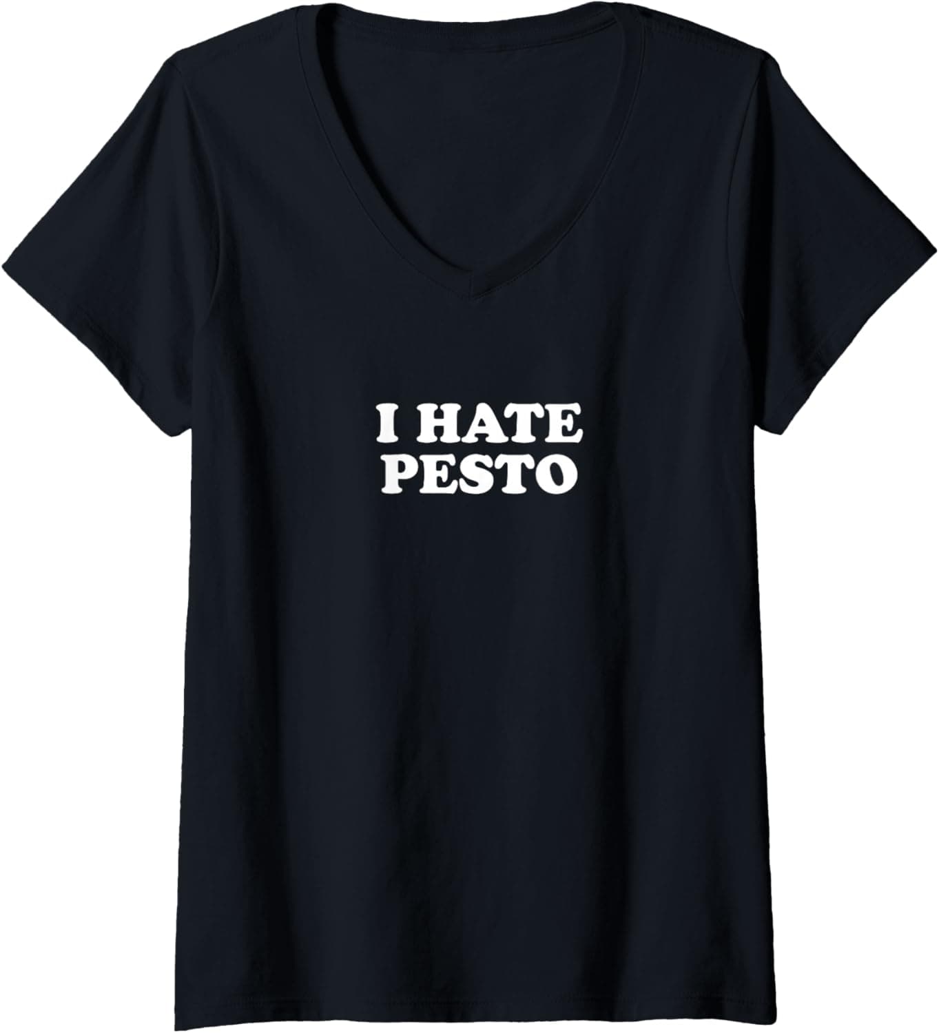 Womens I hate pesto V-Neck T-Shirt