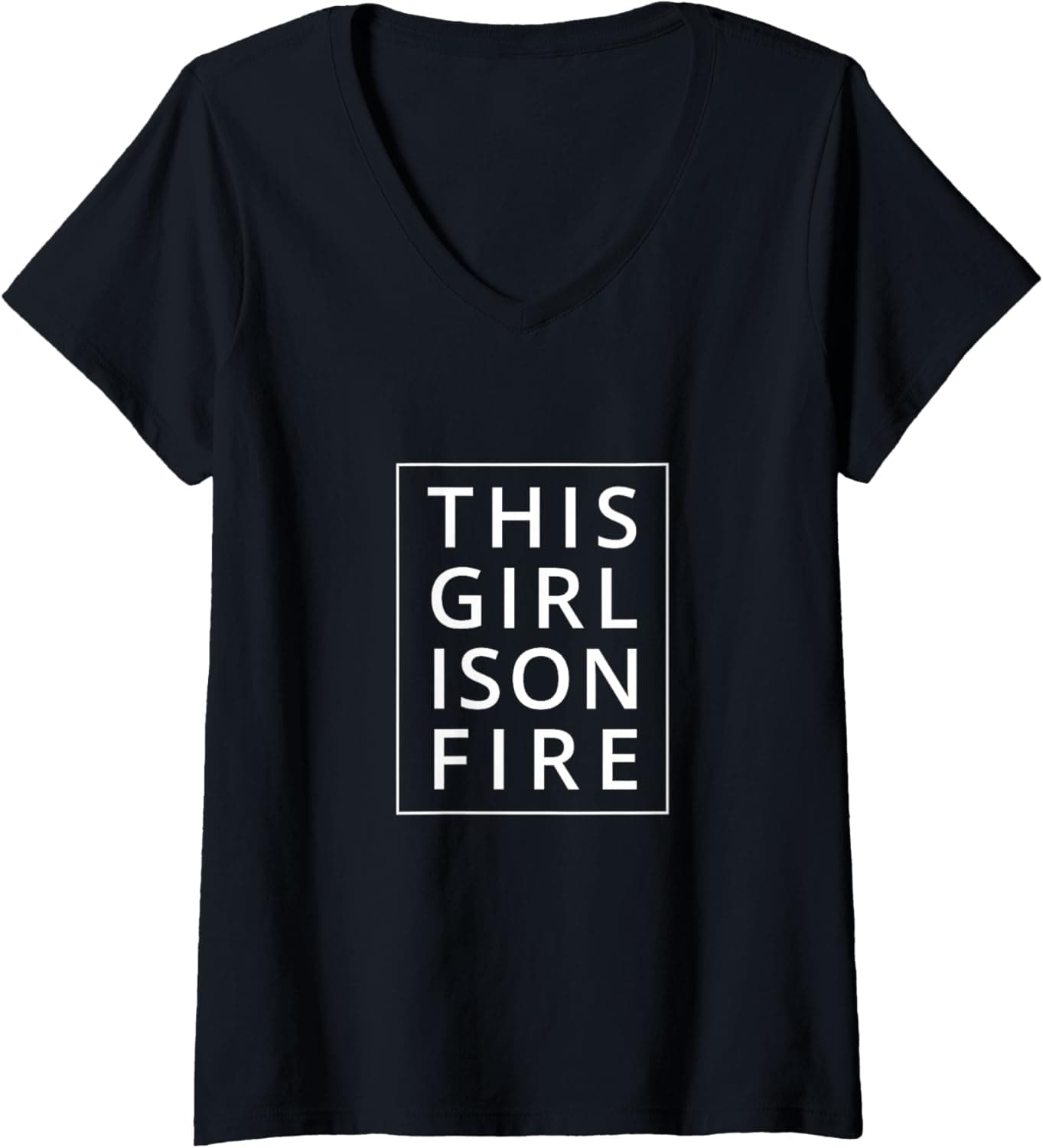 Womens This girl is on fire V-Neck T-Shirt