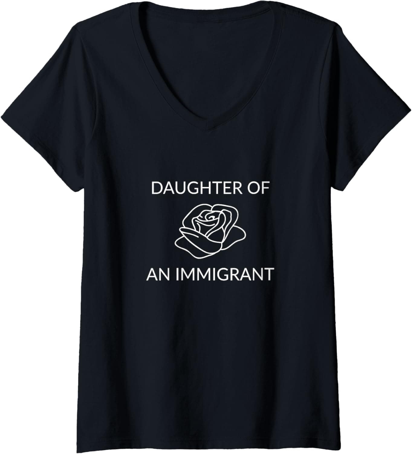 Womens Daughter of an immigrant V-Neck T-Shirt
