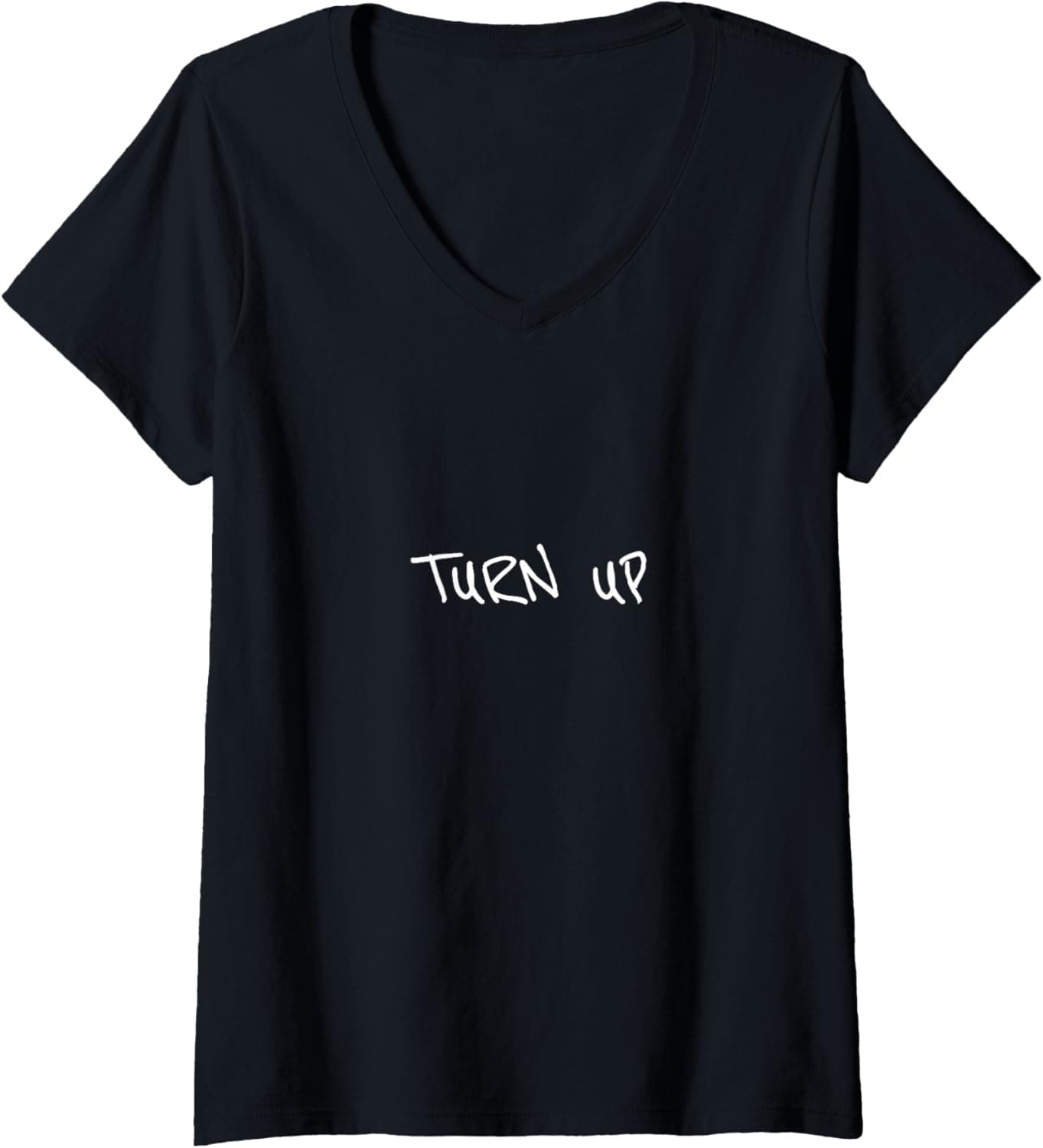 Womens Turn up V-Neck T-Shirt