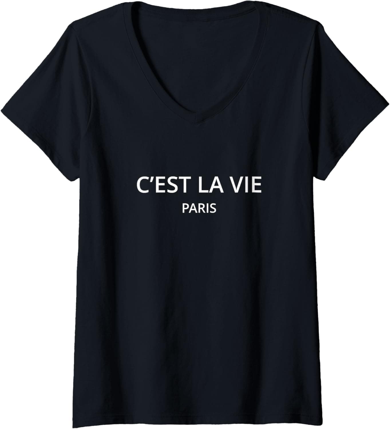 Womens C'est la Vie Paris V-Neck T-Shirt