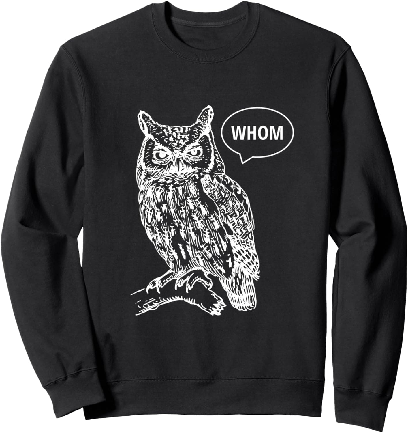 Statement Tees Owl Whom Sweatshirt ,Blue ,Small