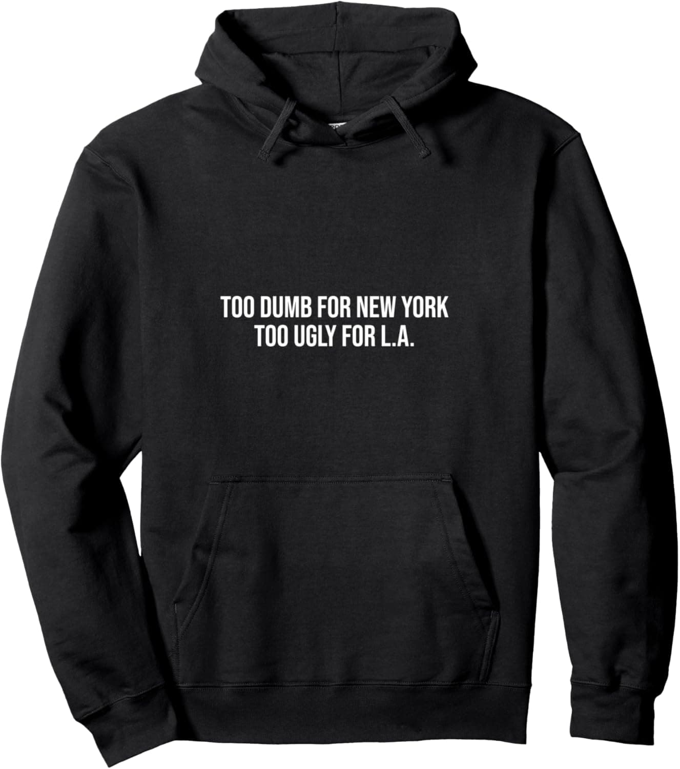 Too dumb for New York too ugly for L.A. Pullover Hoodie