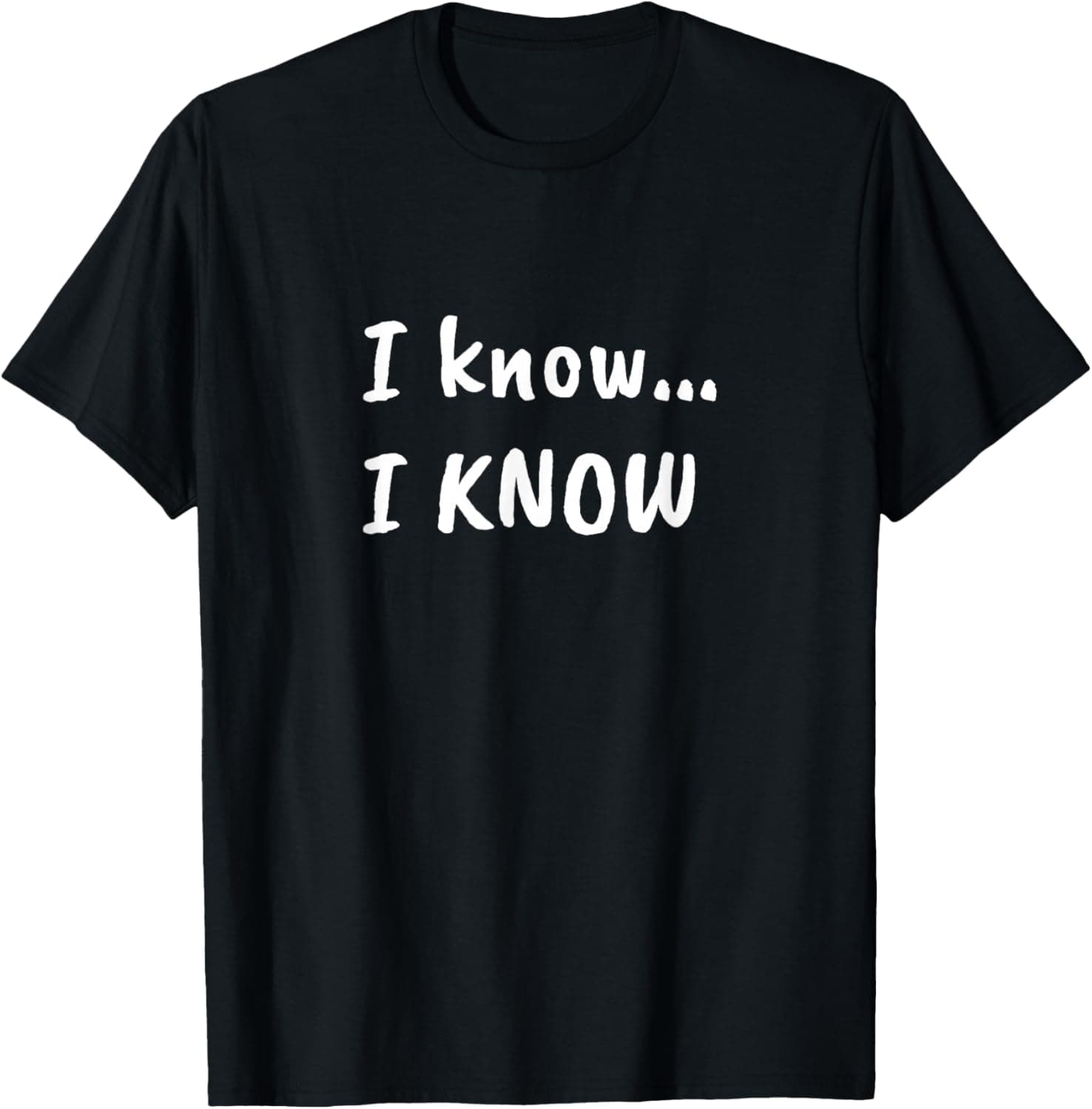 Statement Tees I Know... I Know Unisex-Adults Black Small Modern with Lace Embellishment T-Shirt
